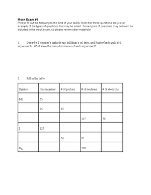 Periodic Table - CH 101 - Studocu