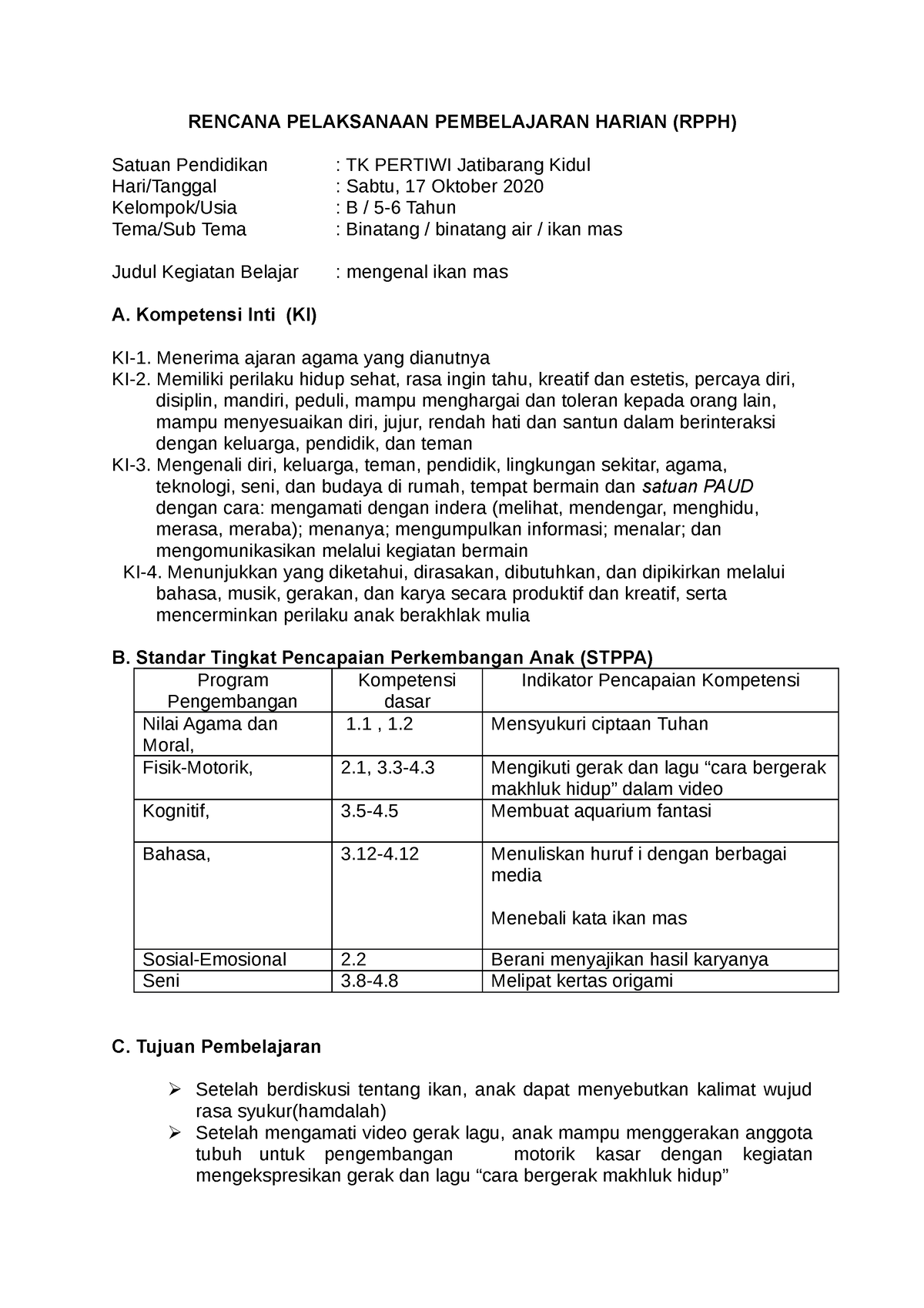 3486120.pdf - Open Book - RENCANA PELAKSANAAN PEMBELAJARAN HARIAN (RPPH ...