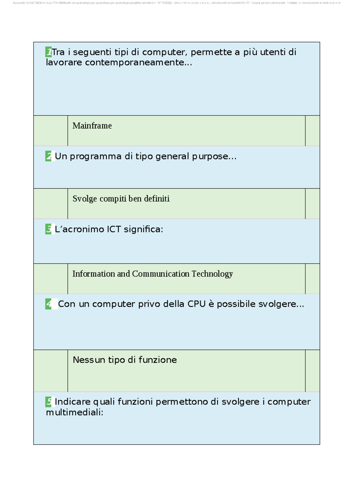 It security certificazione eipass - IT SECURITY CERTIFICAZIONE EIPASS DOMANDE E RISPOSTE 1-A