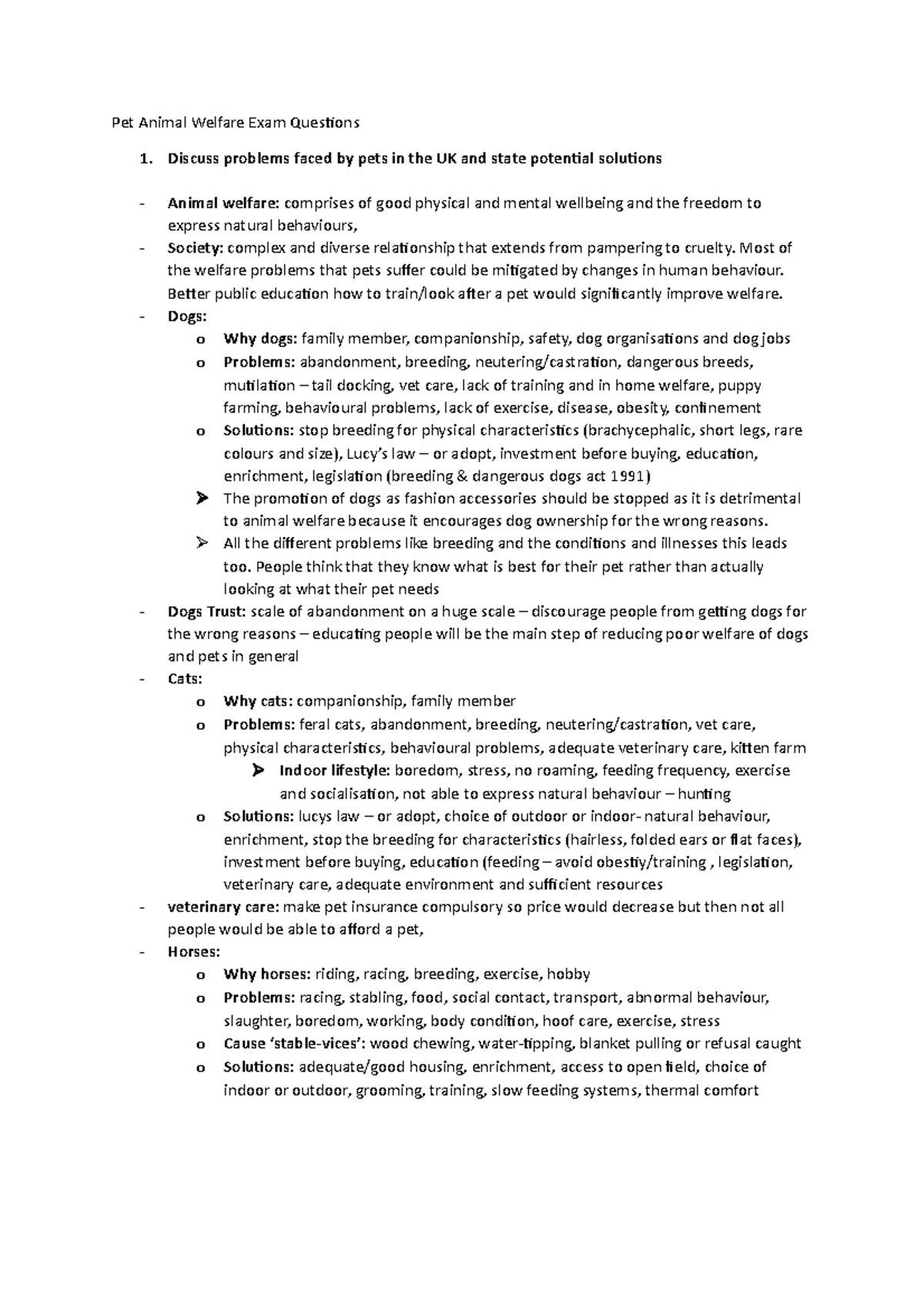 Pet Animal Welfare Question Plan - Pet Animal Welfare Exam Quesions 1 ...