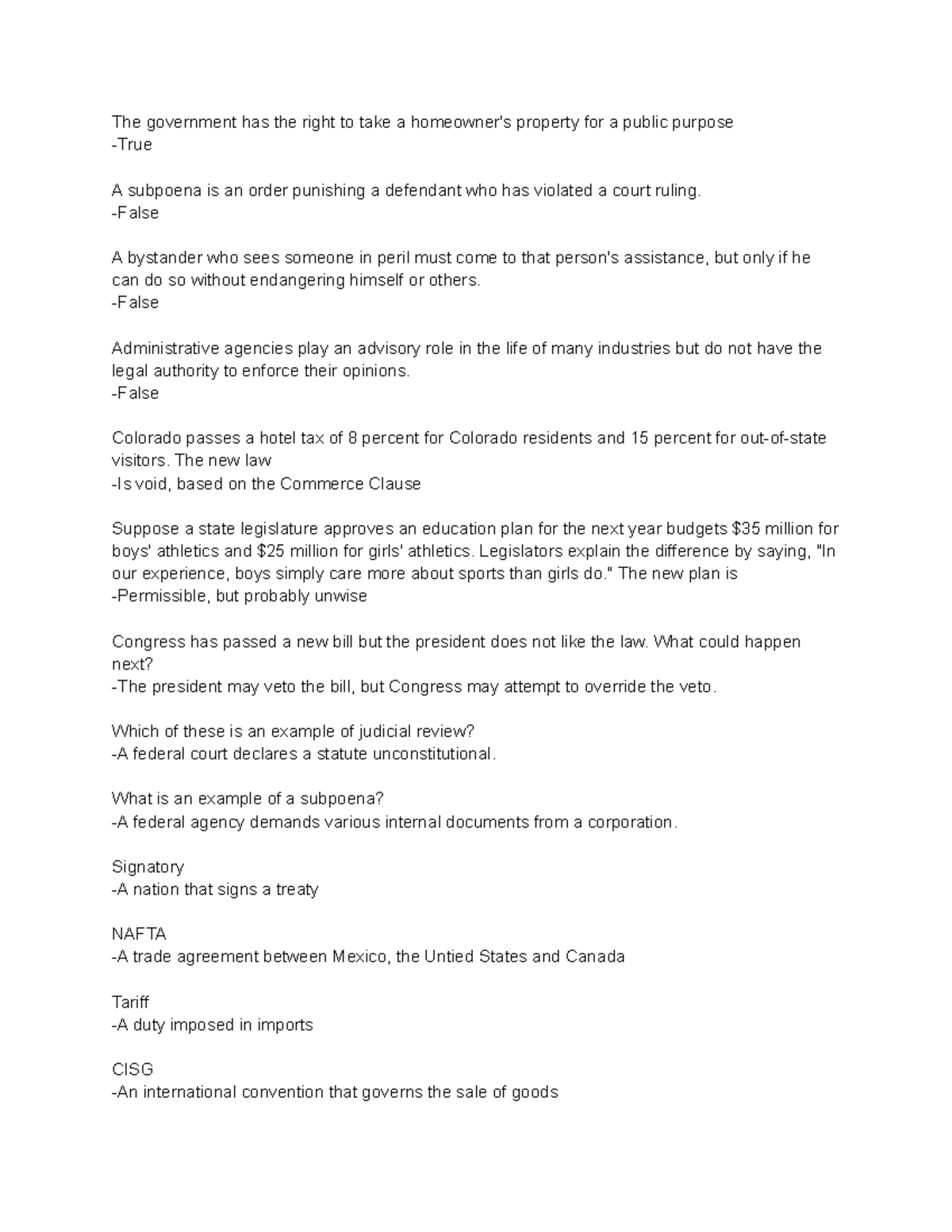 B9 - business law study guide - BUS 2200 - U-M - Studocu