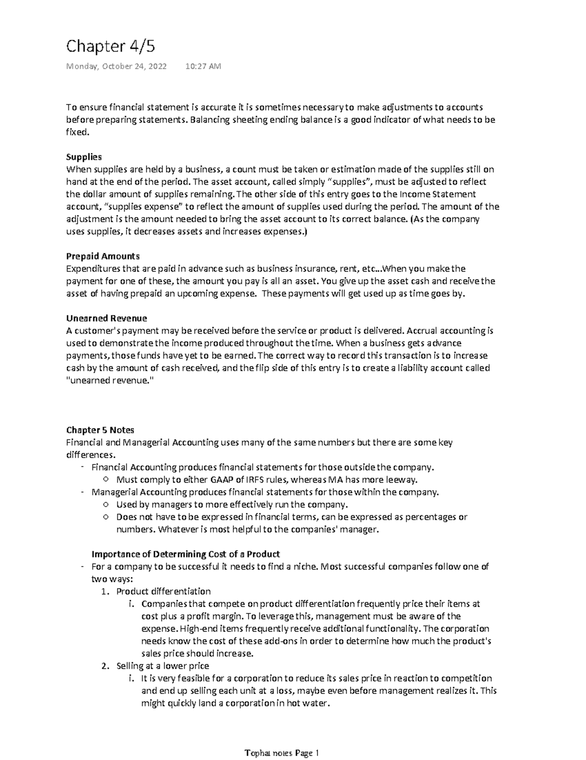 Chapter 4 and 5 Accounting - To ensure financial statement is accurate ...