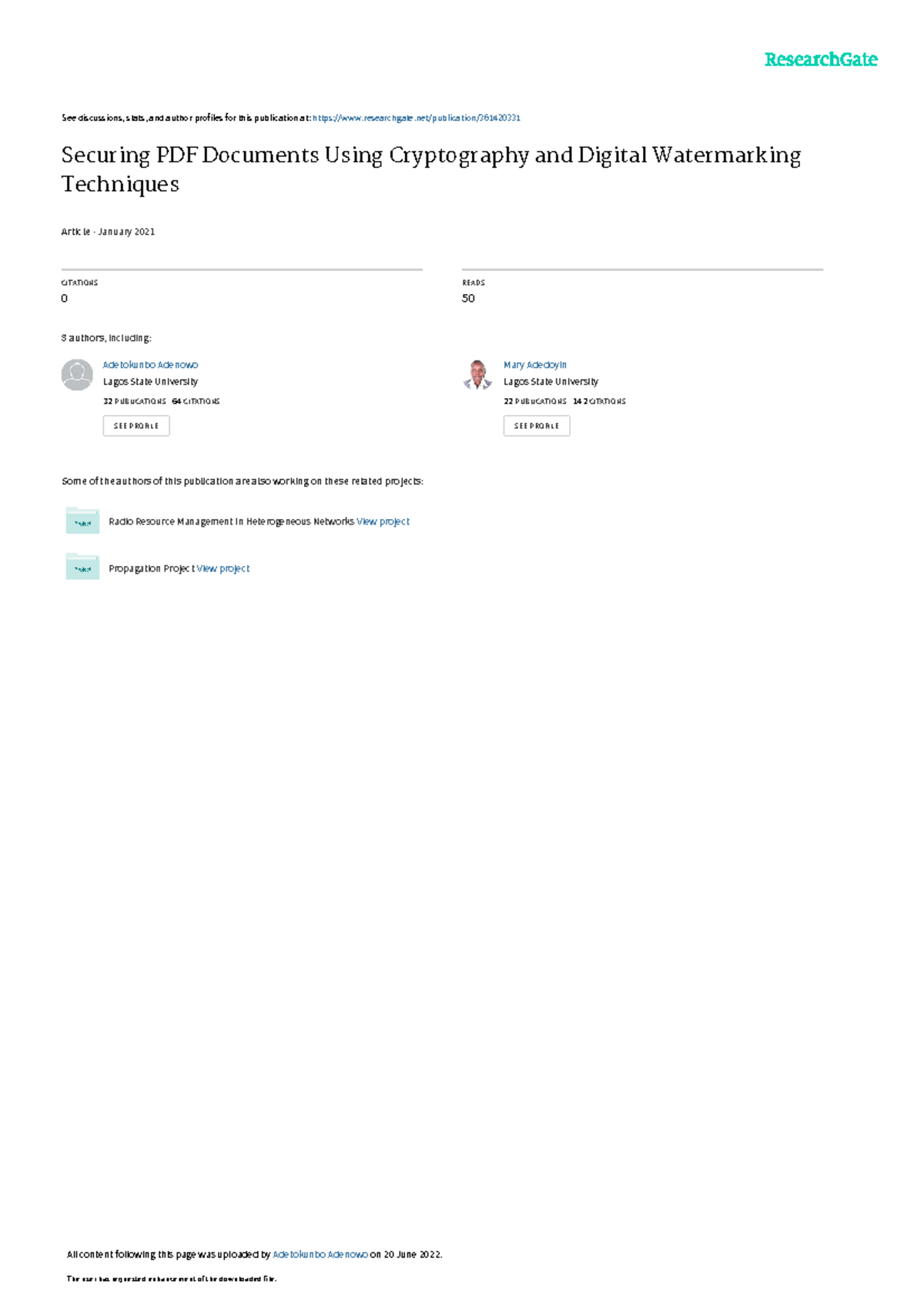 Securing PDF documents - See discussions, stats, and author profiles ...