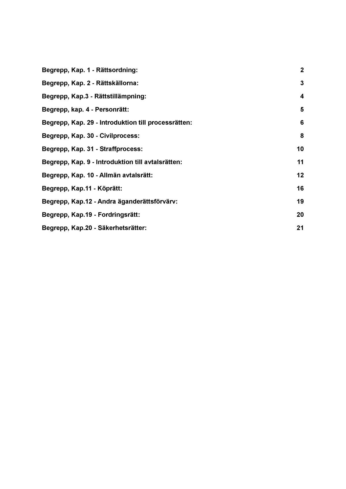 Introduktion Till Handelsrätt - Begrepp - Begrepp, Kap. 1 ...