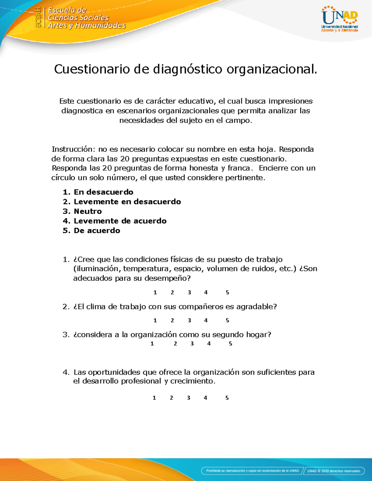 Cuestionario Organizacional 403031 32 - Cuestionario De Diagnóstico ...