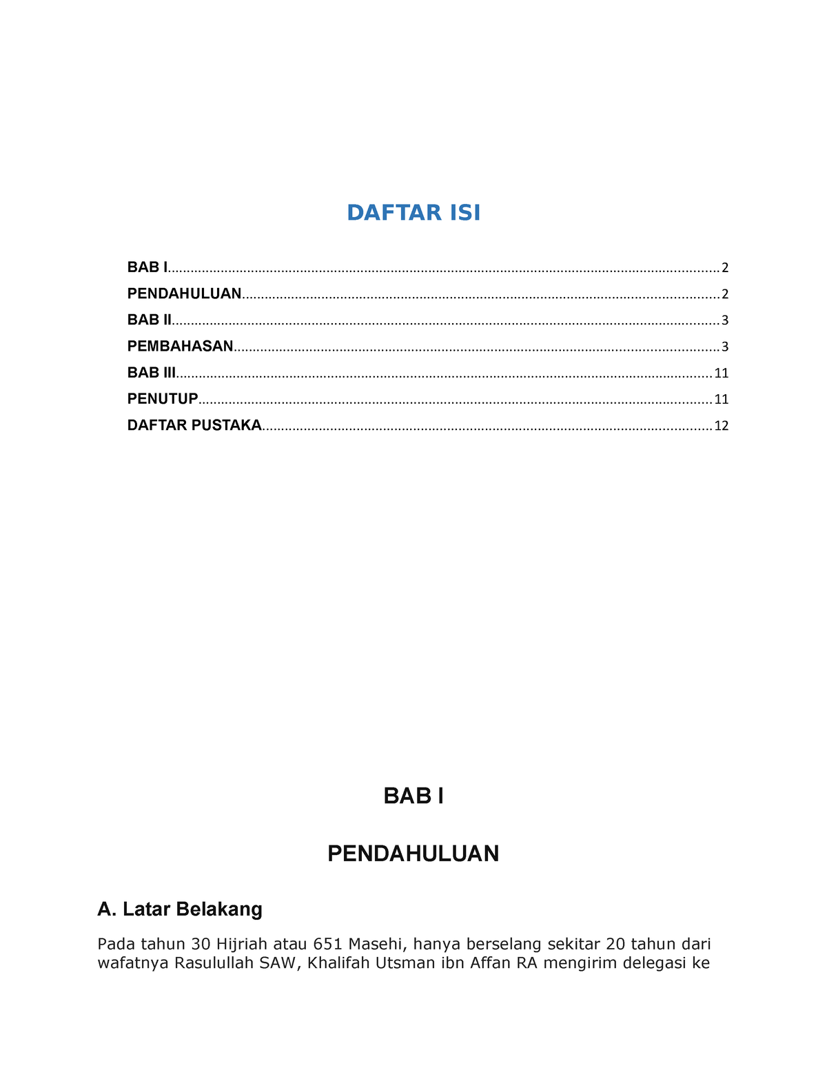 Makalah Agama Sejarah Masuknya Islam Di Indonesia - DAFTAR ISI BAB ...