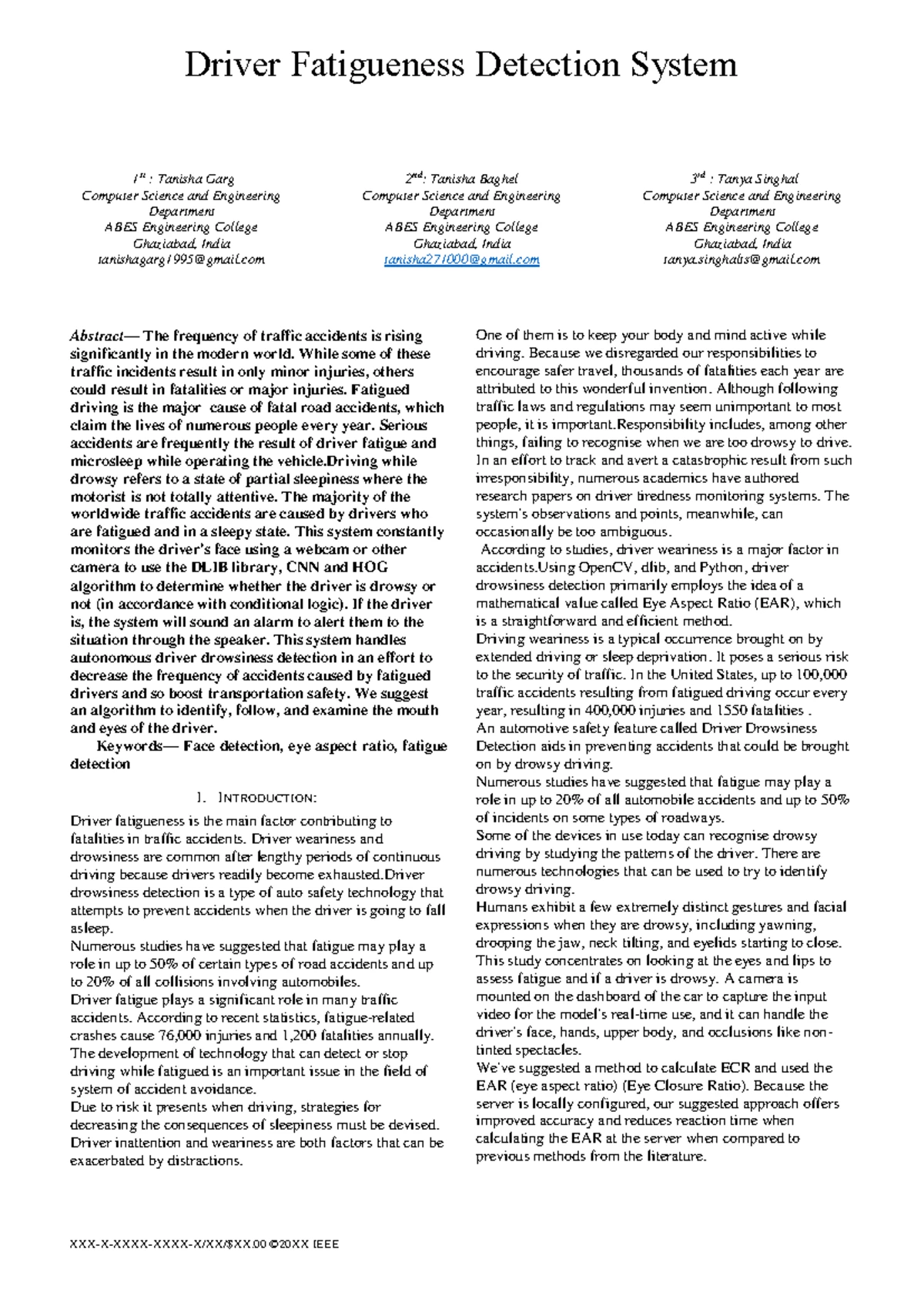 Driver Drowsiness Detection Using Python - International Journal of ...