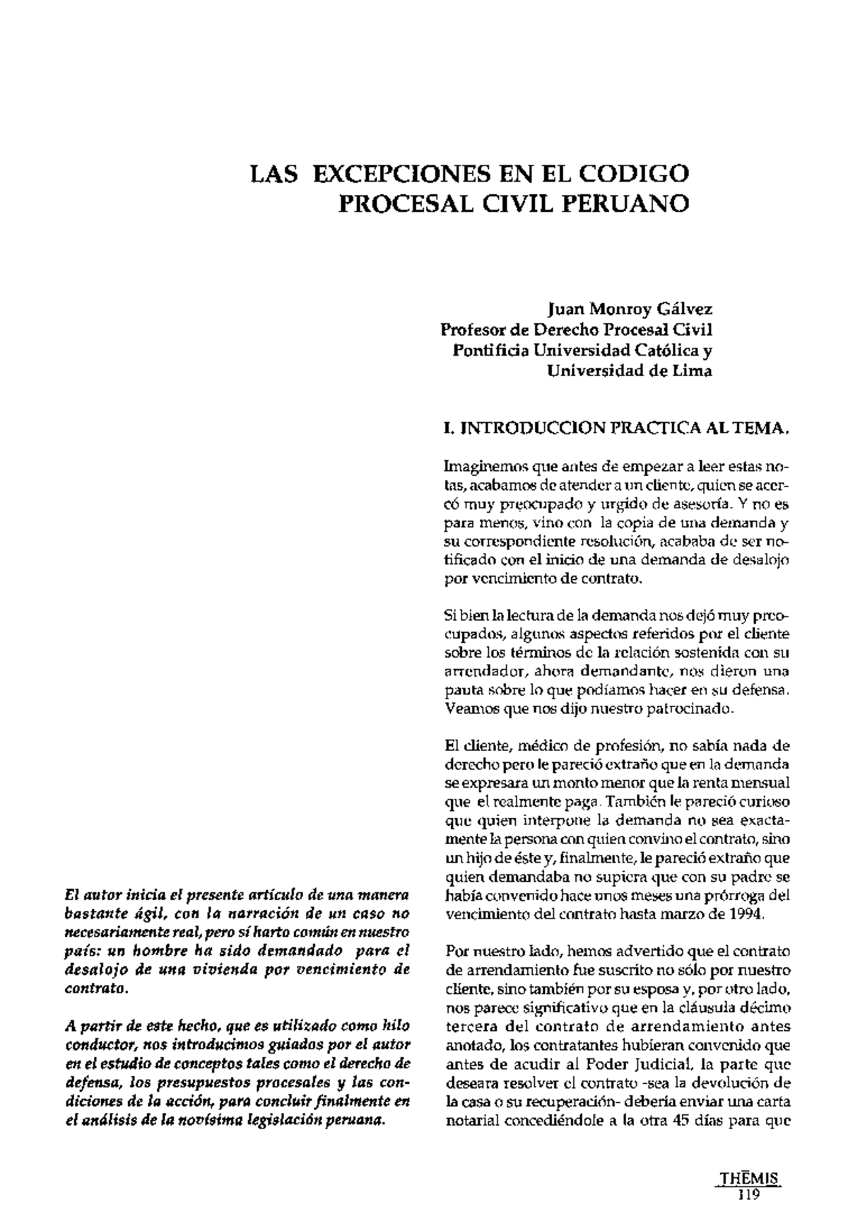 Las Excepciones En El Codigo Procesal Civil Peruano - LAS EXCEPCIONES ...