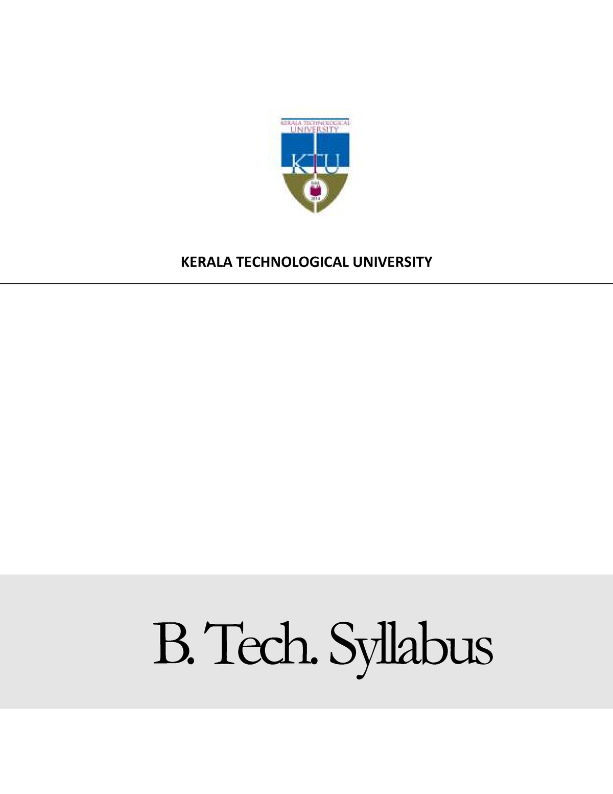 Syllabus For S1 And S2 KTU - ####### KERALA TECHNOLOGICAL UNIVERSITY ...