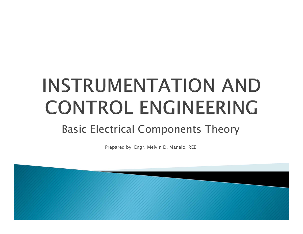 Instrumentation And Control Basic EE Week 3 4 - Basic Electrical ...