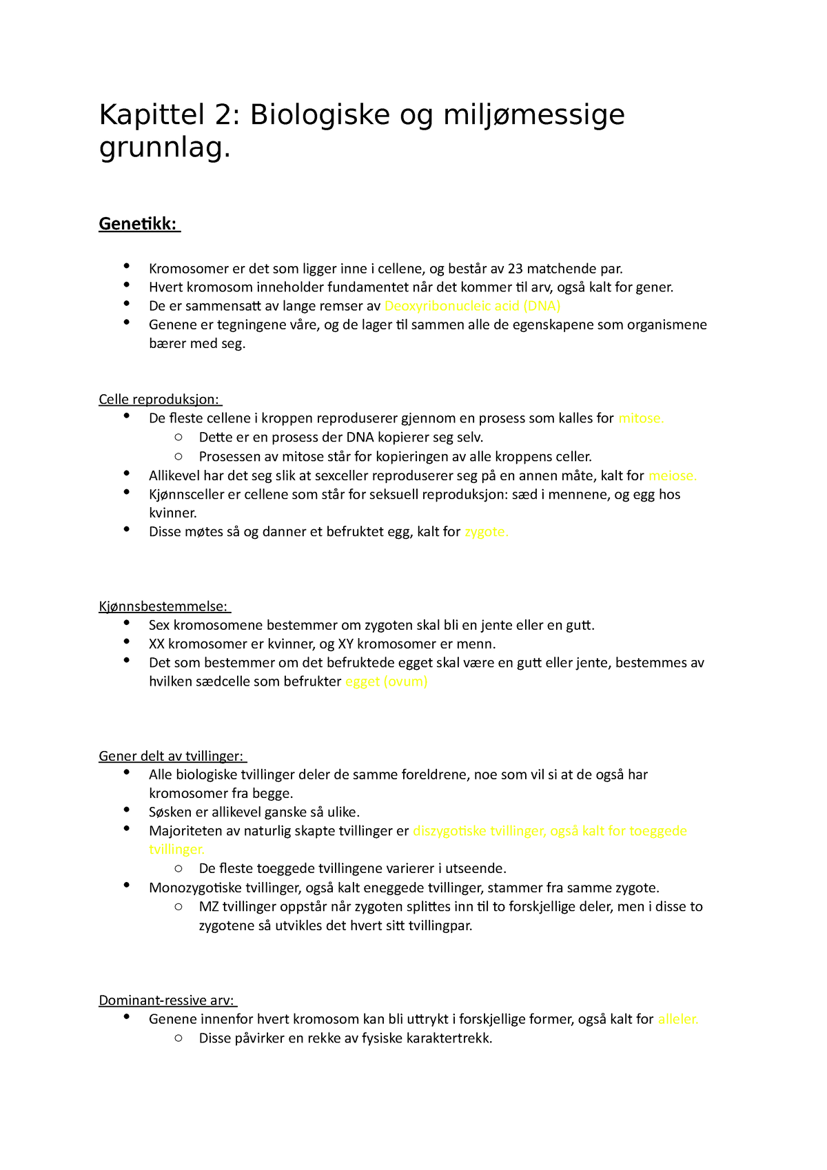 Kapittel 2, Lifespan - Notater Fra Boken - Kapittel 2: Biologiske Og ...