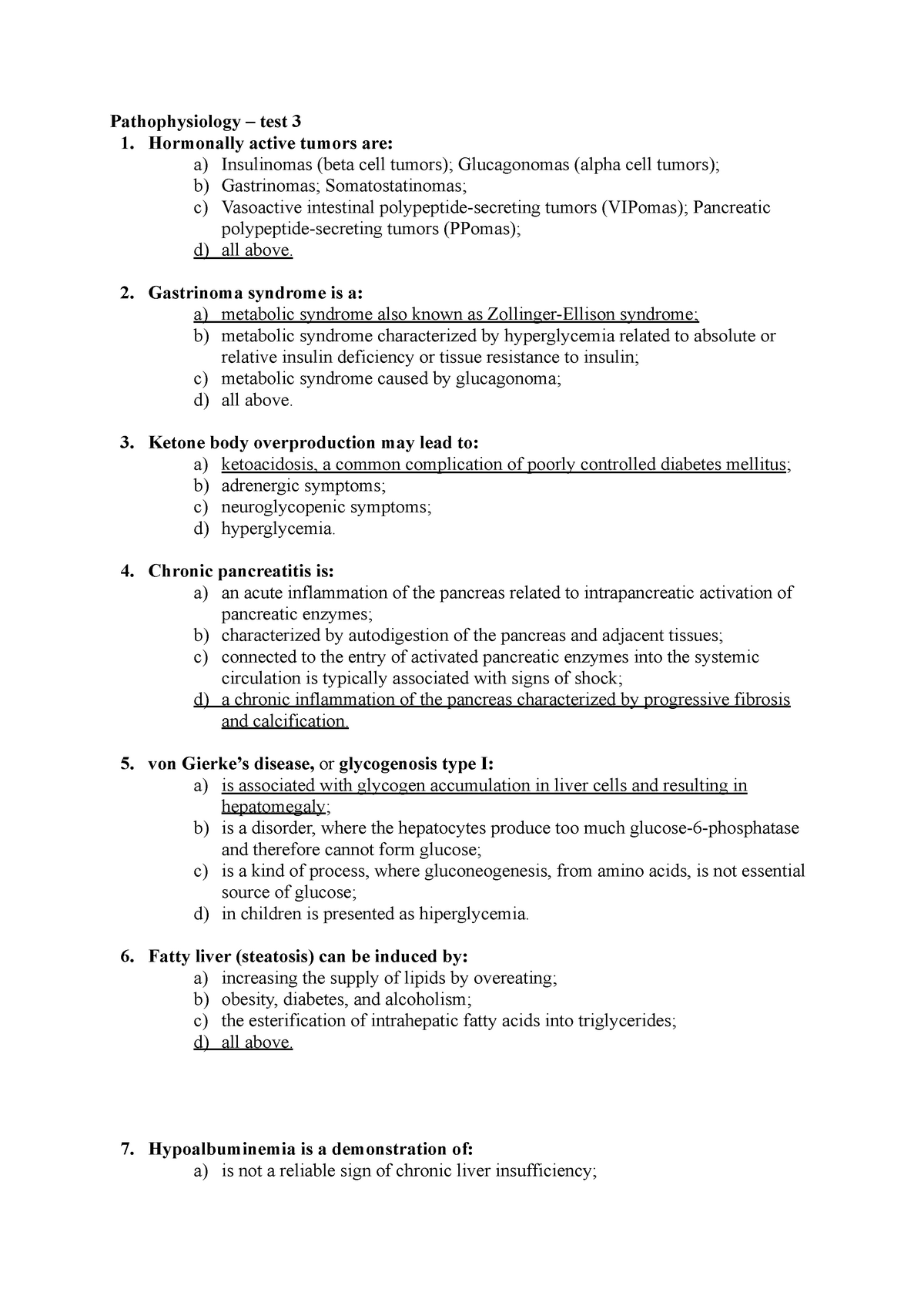 Pathophysiology – Exam - Pathophysiology – Test 3 1. Hormonally Active 