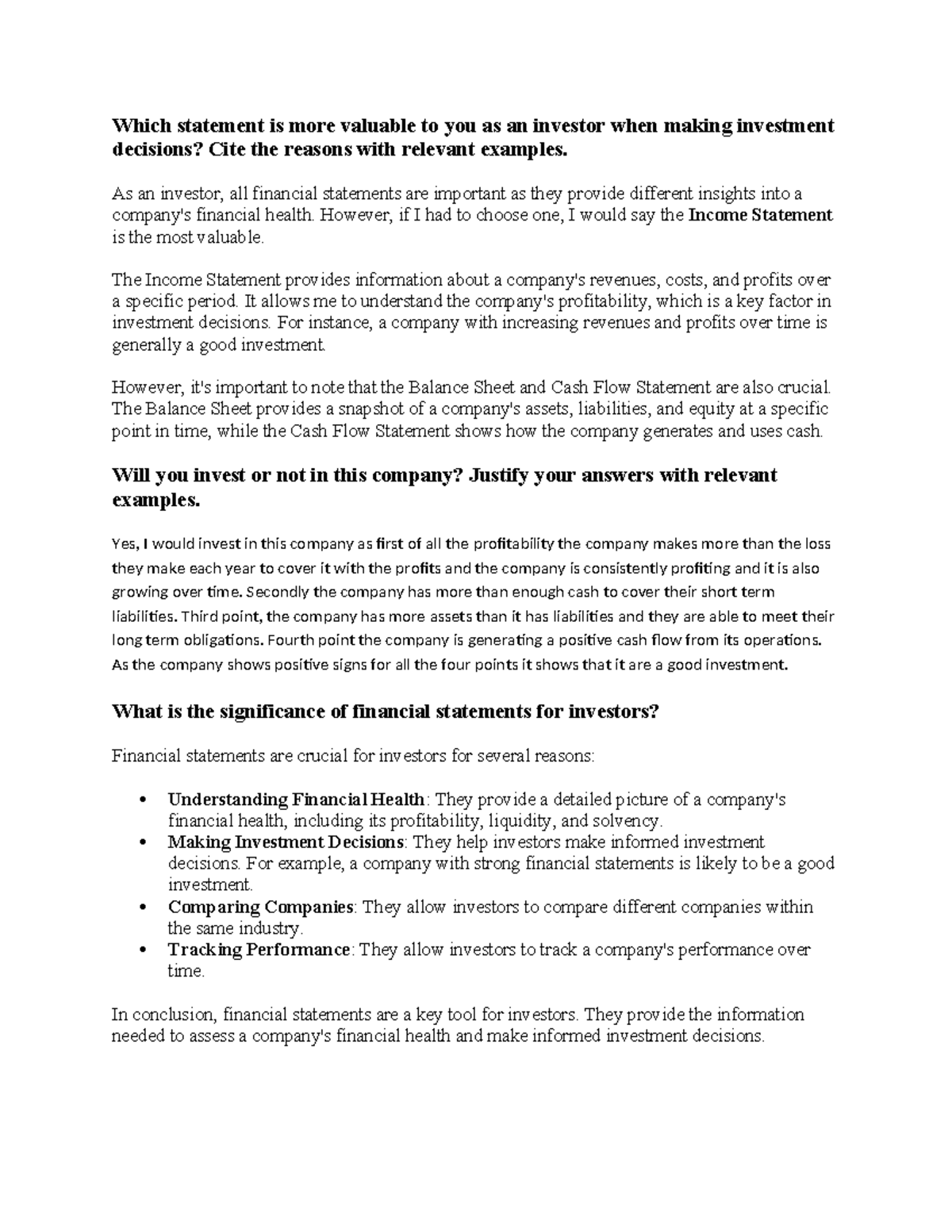 Basic accounting unit 1 discussion assignment - Which statement is more ...