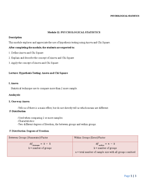 Module 7 Psychological Statistics - PSYCHOLOGICAL STATISTICS ...