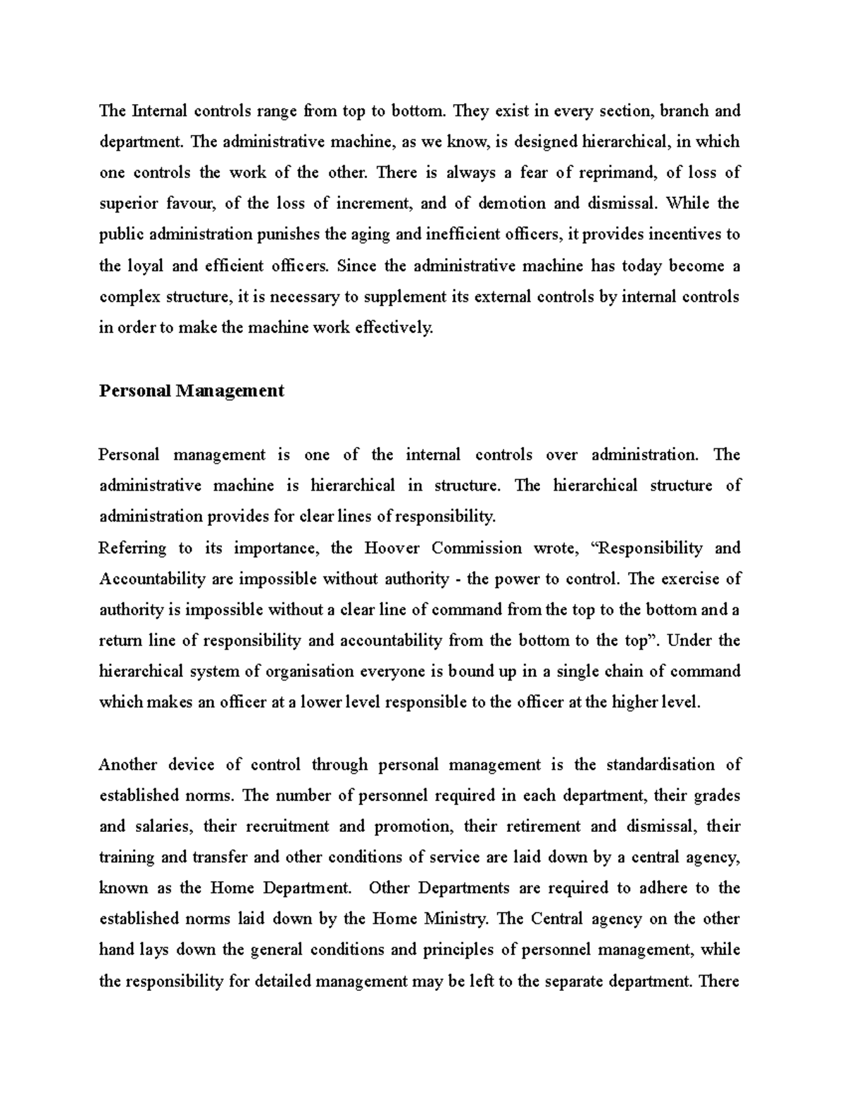 Introduction to Public Administration - The Internal controls range ...