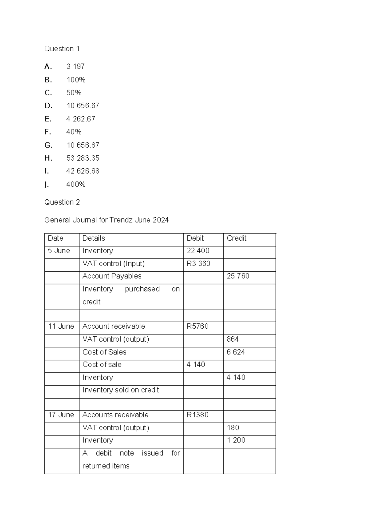 AFAC Assignment draft - Practical work - Question 1 A. 3 197 B. 100% C ...
