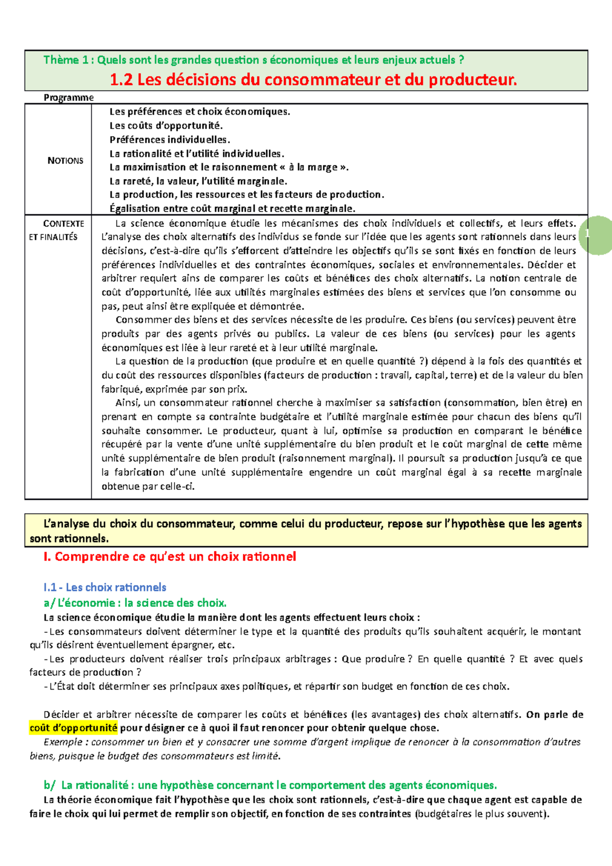 Les Décisions Du Consommateur Et Du Producteur Cours Stmg Synthèse 1.2 Les décisions du consommateur et du producteur - Thème 1 :  Quels sont les grandes - Studocu