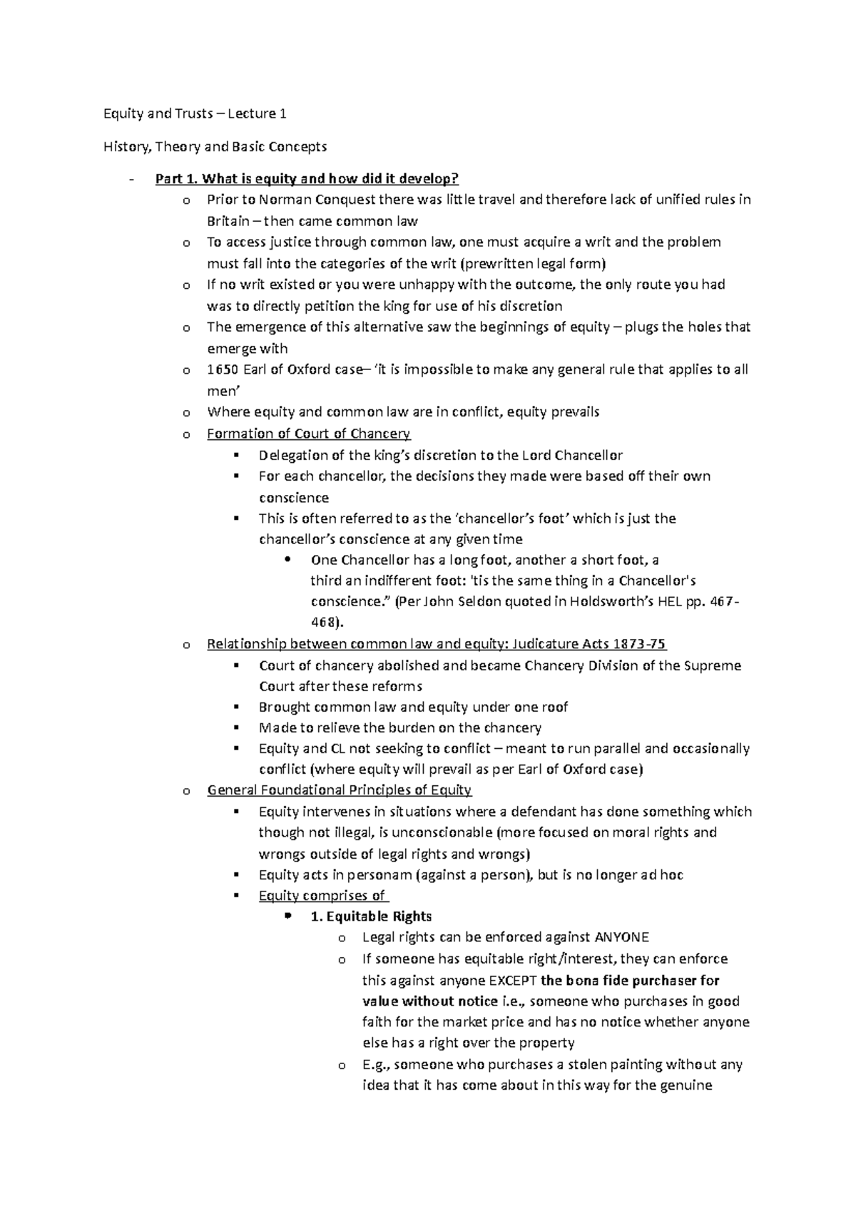 1. E&T History and General Principles - Equity and Trusts – Lecture 1 ...