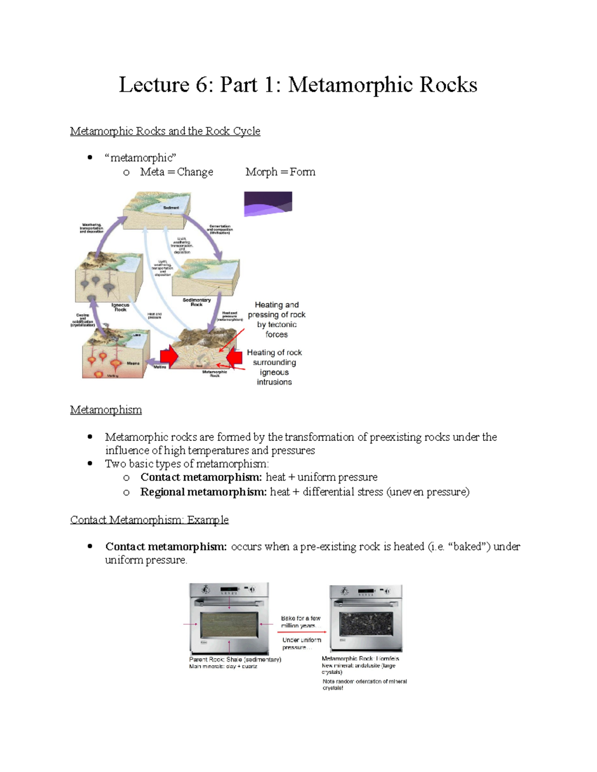 Metamorphic Rocks Lecture Notes - Lecture 6: Part 1: Metamorphic Rocks ...