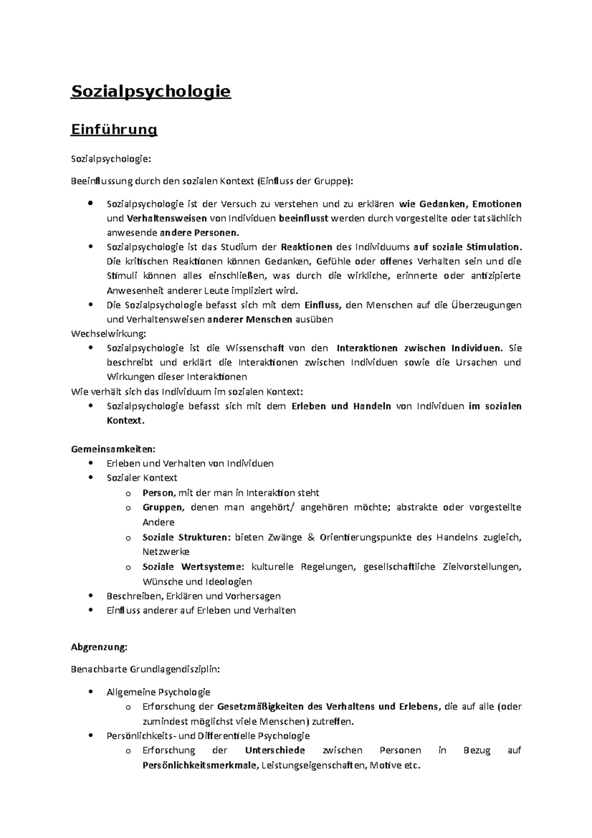 Sozialpsychologie A - Sozialpsychologie Einführung Sozialpsychologie: Beeinflussung durch den ...