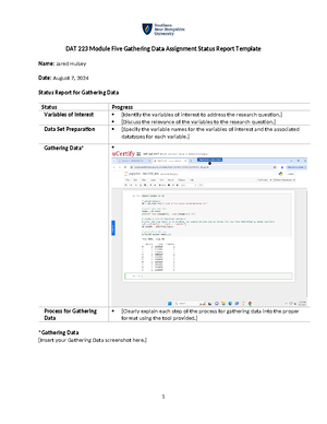 DAT 325 Project Two Template - DAT 325 Project Two Template Executive ...