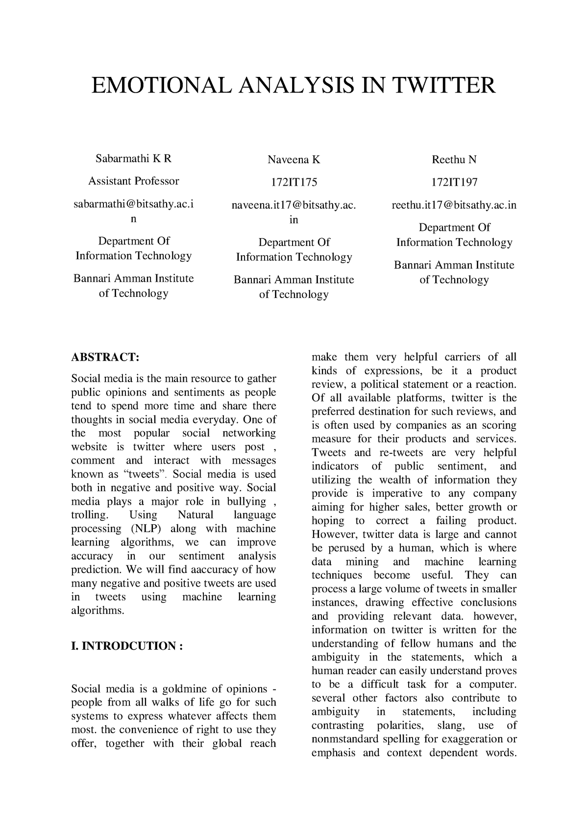 twitter sentiment analysis research paper ieee