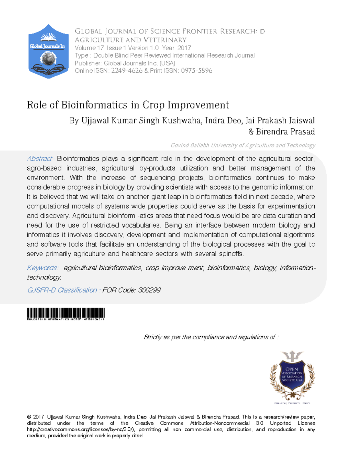 3 Role of Bioinformatics in Crop - With the increase of sequencing ...