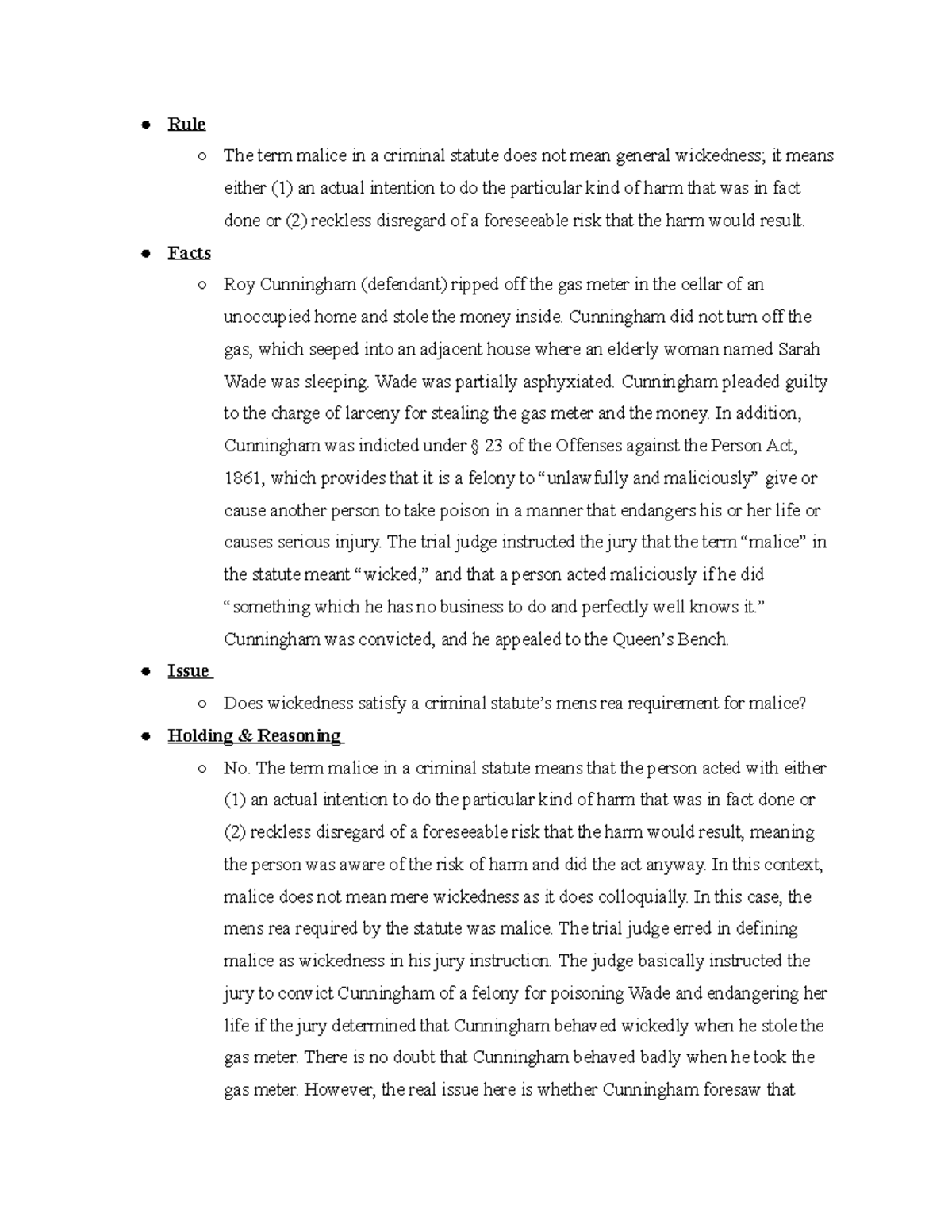 crim-law-2022-regina-v-cunningham-rule-the-term-malice-in-a