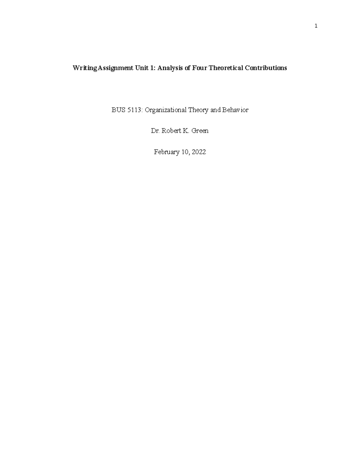 theory of writing assignment