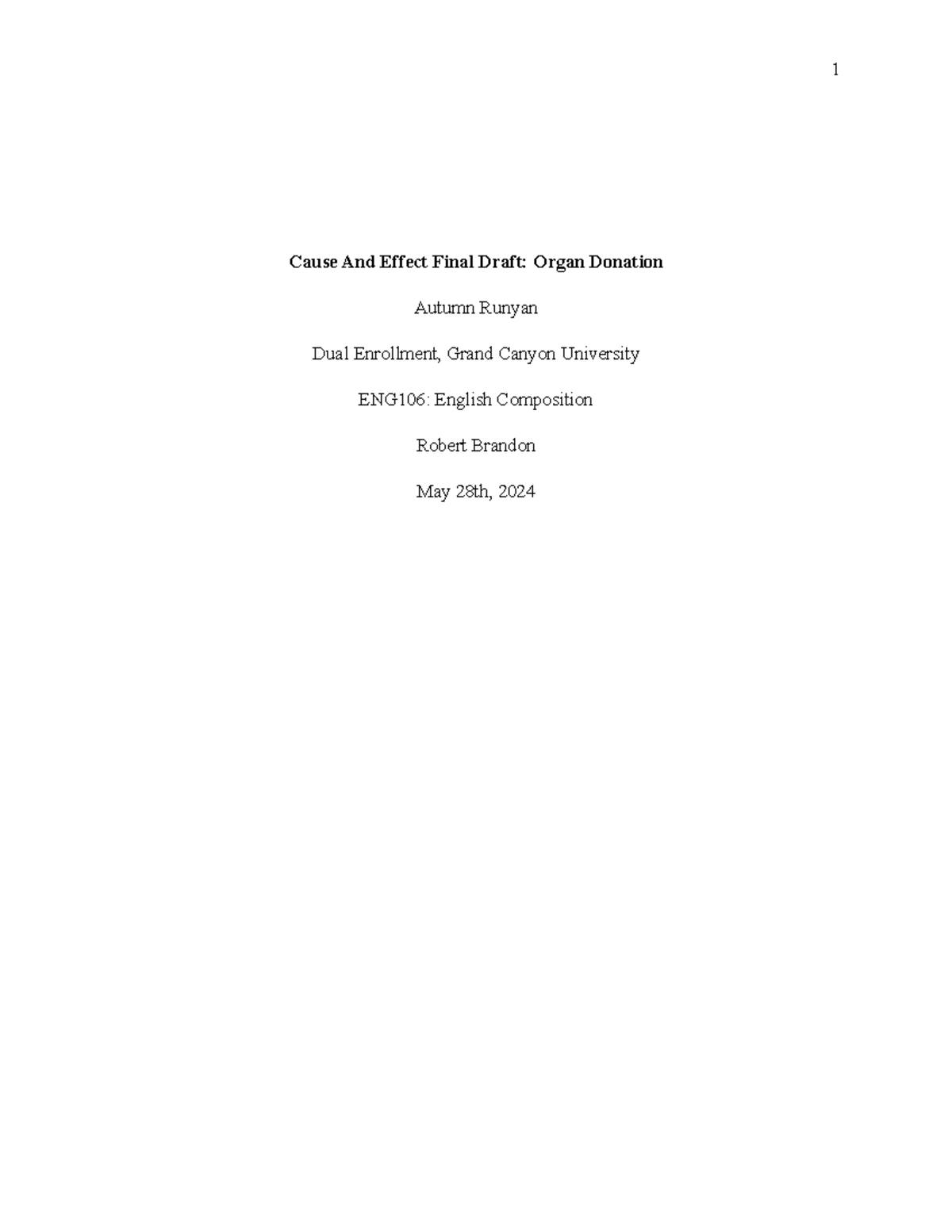 Autumn Runyan- Cause and Effect Final Draft - Cause And Effect Final ...