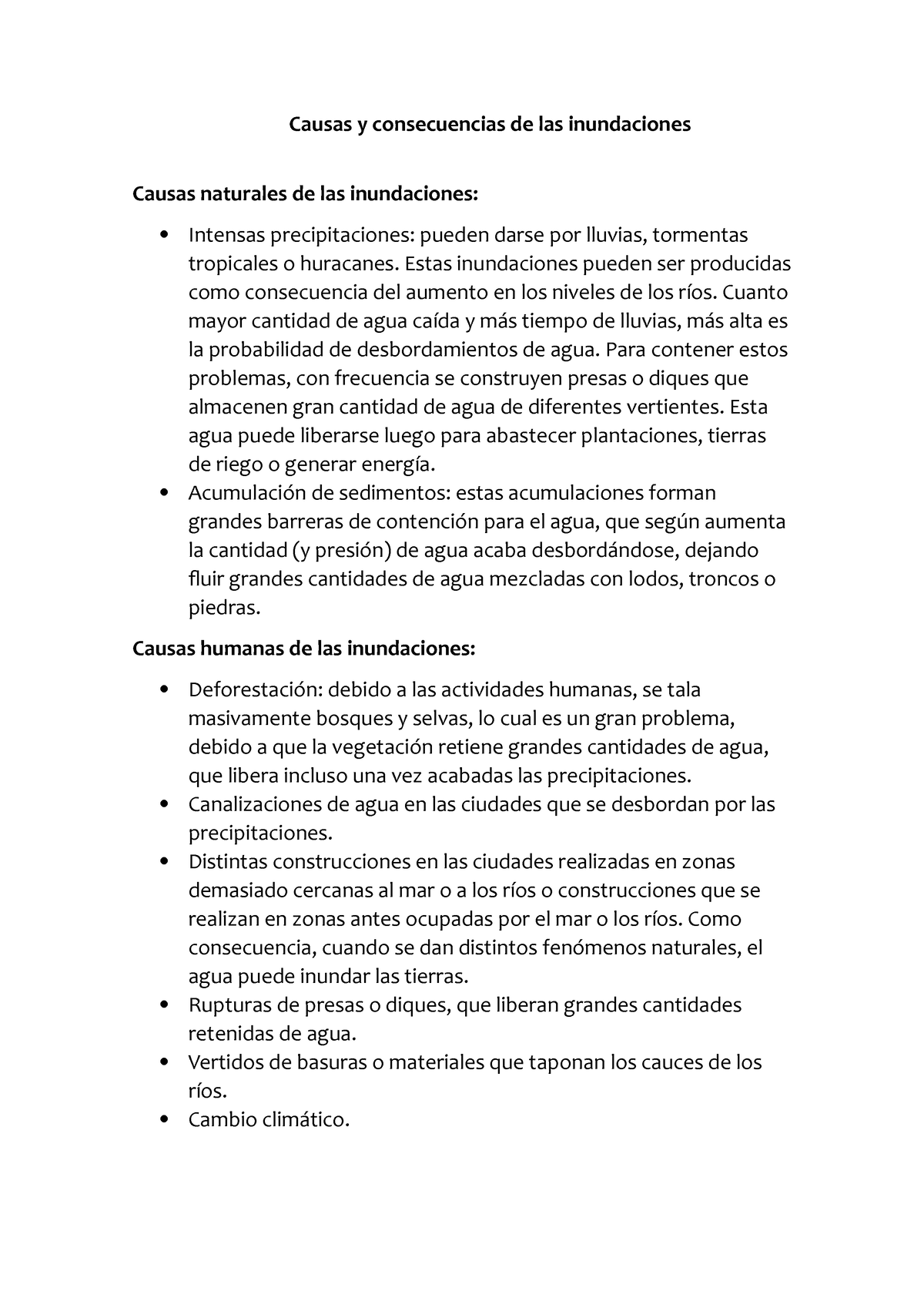 Causas Y Consecuencias De Las Inundaciones Estas Inundaciones Pueden