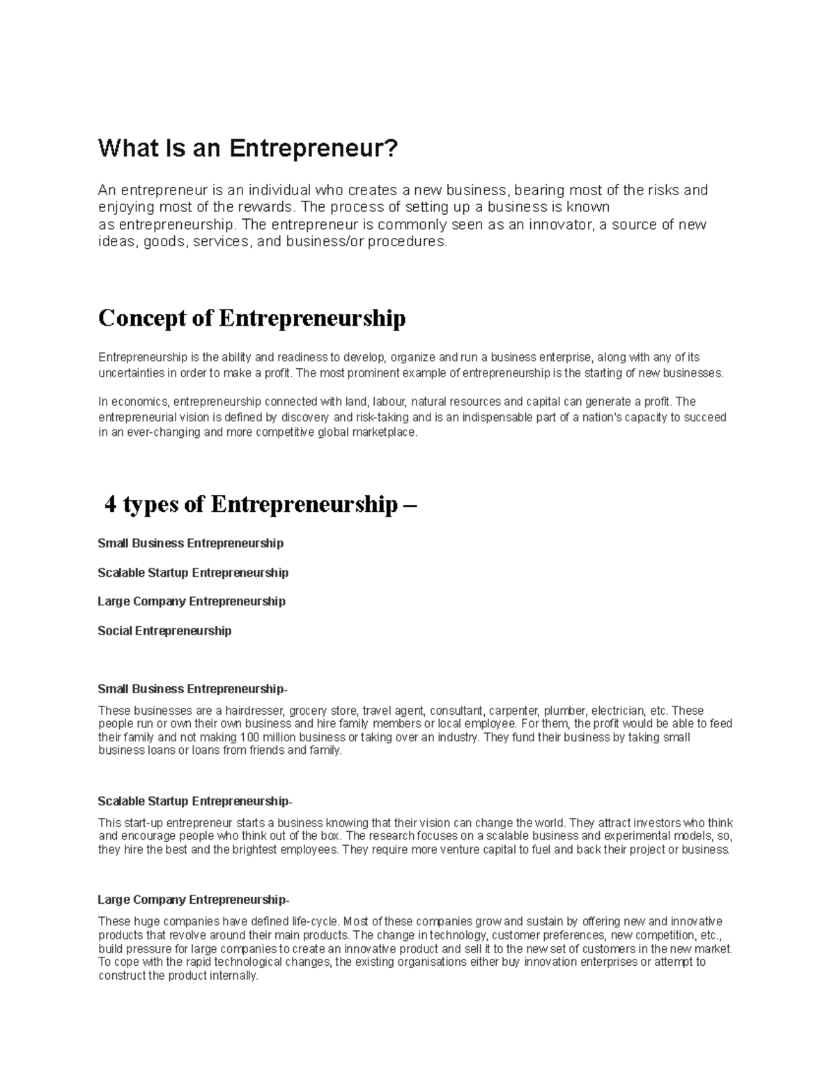 What Is an Entrepreneur - The process of setting up a business is known ...