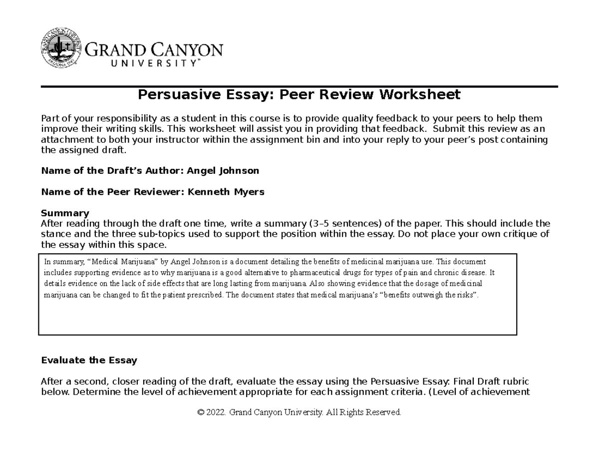 persuasive essay peer review worksheet pdf