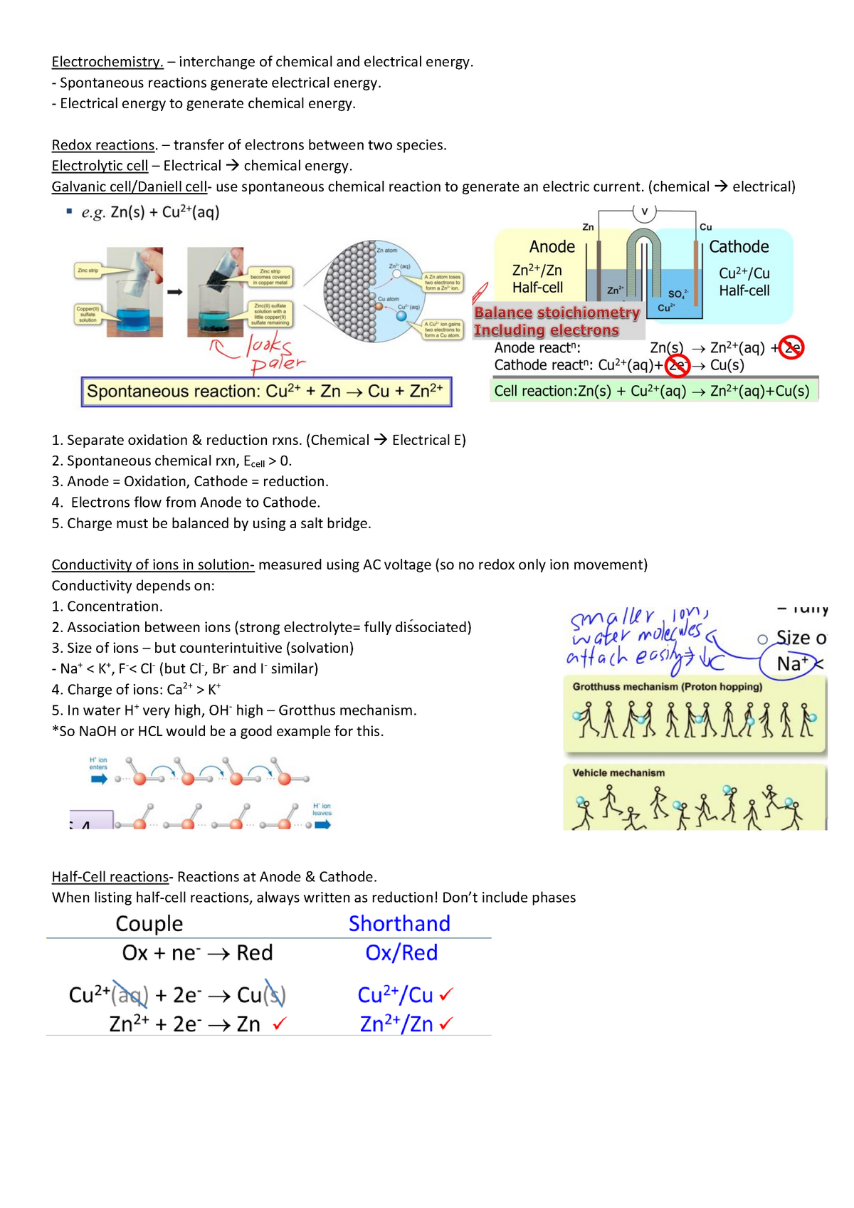 Lecture Notes, Lectures Week 9 - 10 - Electrochemistry And Transition ...