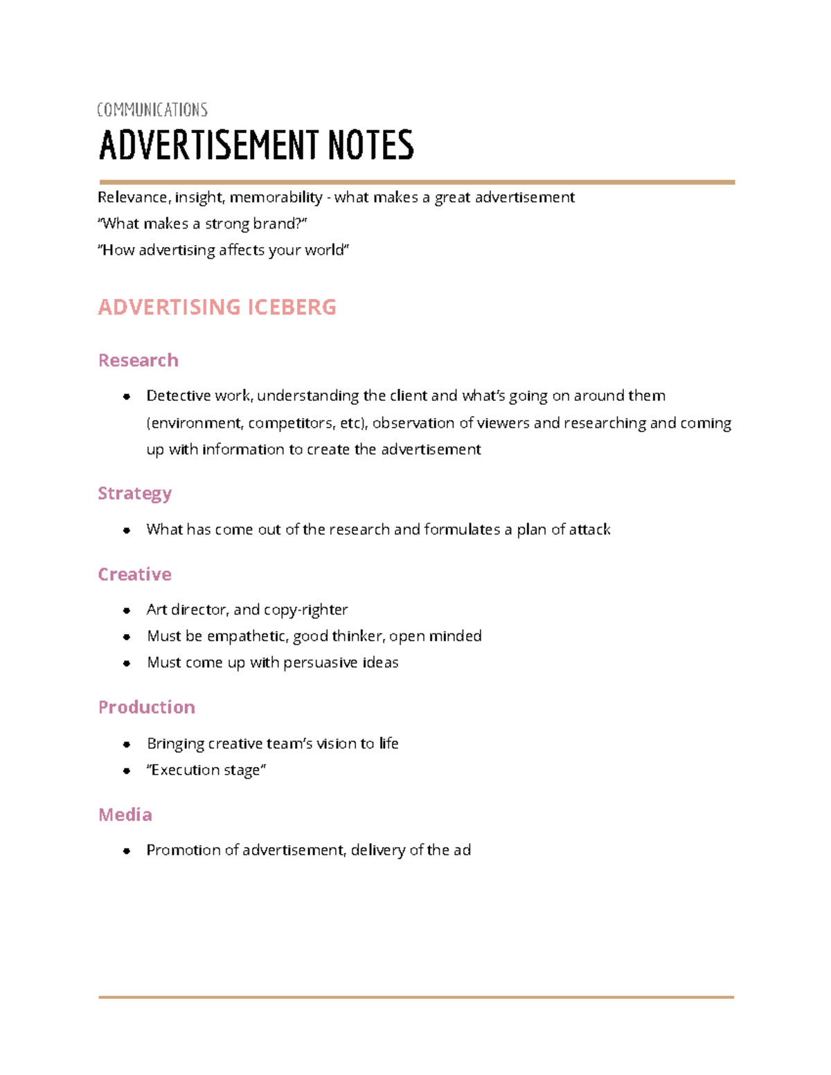 Advertisement - Lecture notes Most lectures - COMMUNICATIONS ...