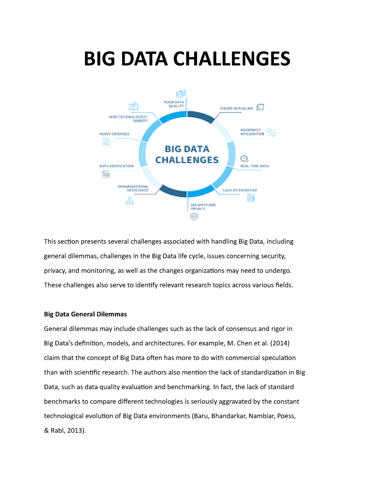 BIG DATA Challenges - BIG DATA CHALLENGES This Section Presents Several ...