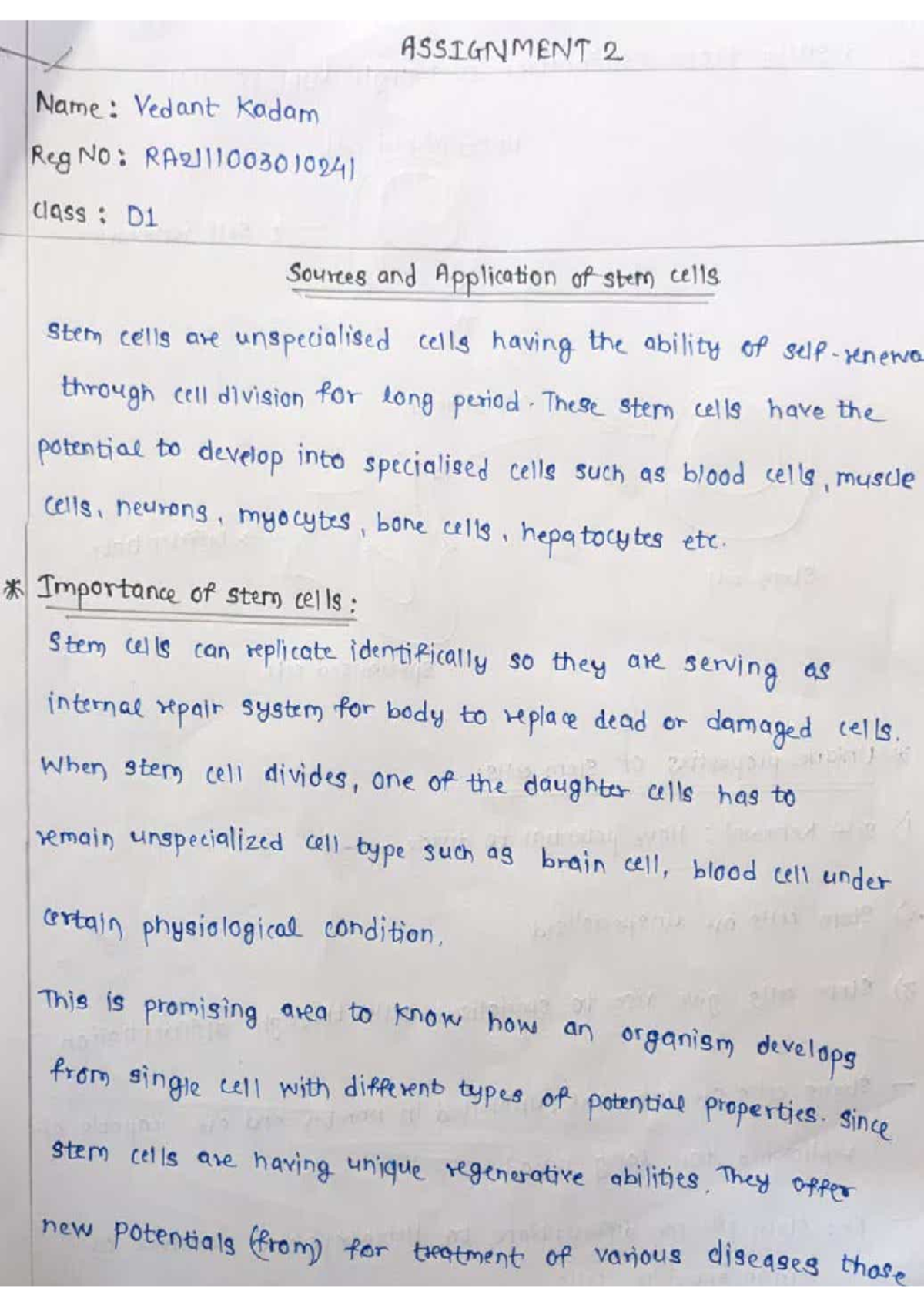 Biology Assignment 2 - It includes the topics 'Sources and application ...