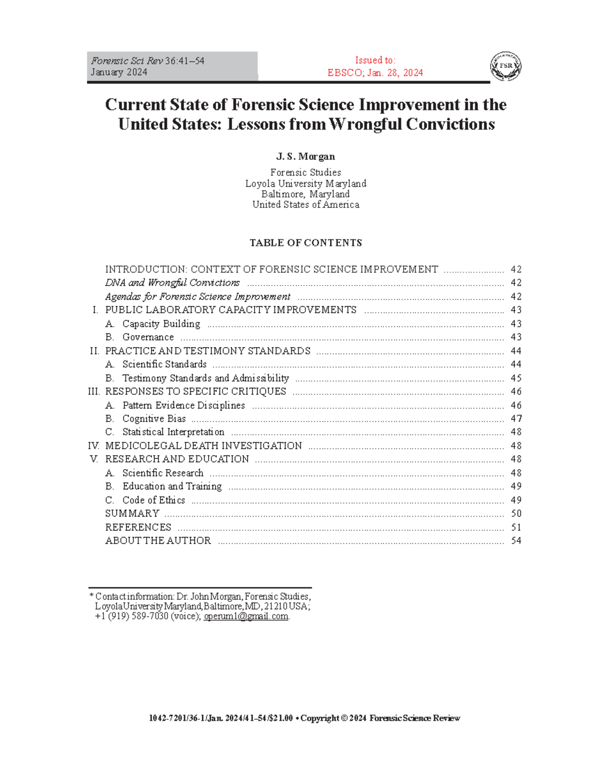 Current State of Forensic Science Improvement in the USA - Current ...