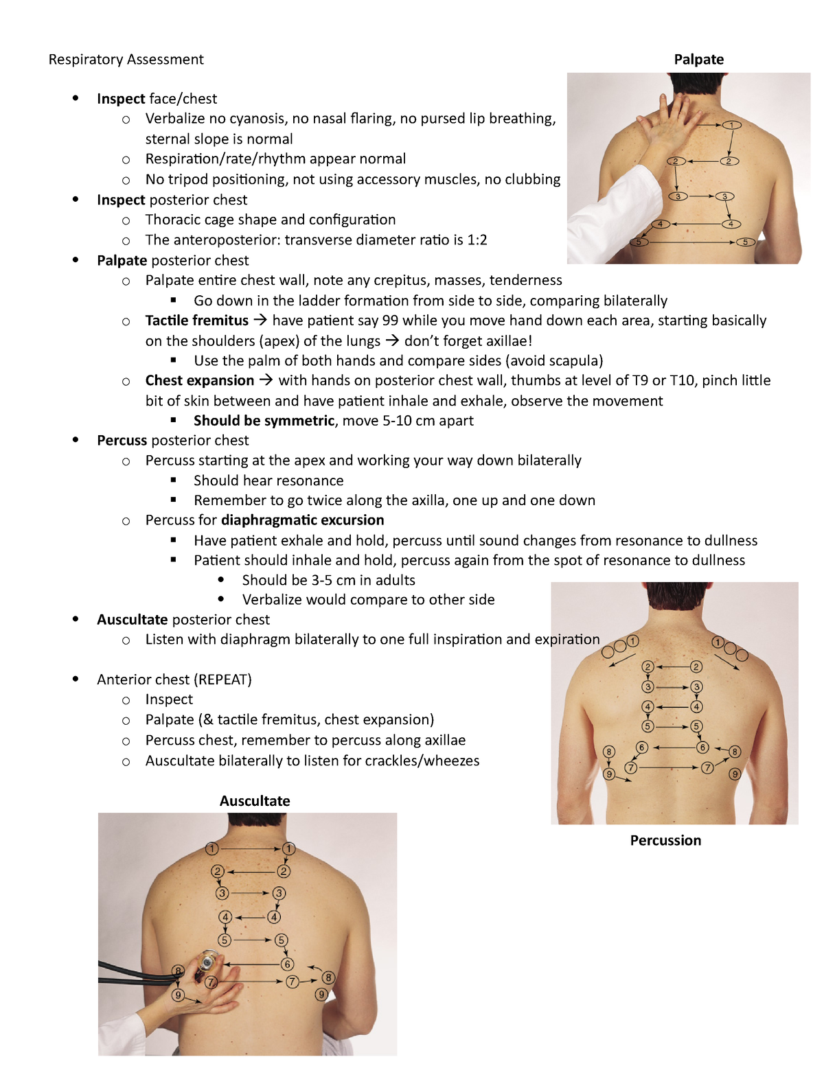 diaphragmatic excursion and chest expansion