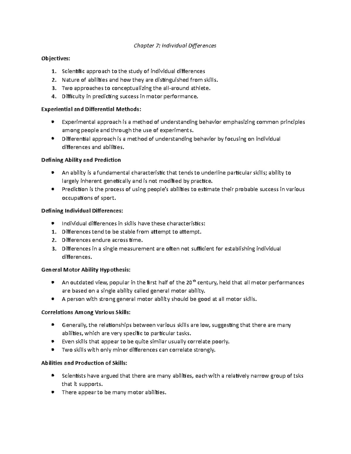 Chapter 7 Individual DIffernces - Chapter 7: Individual Differences ...
