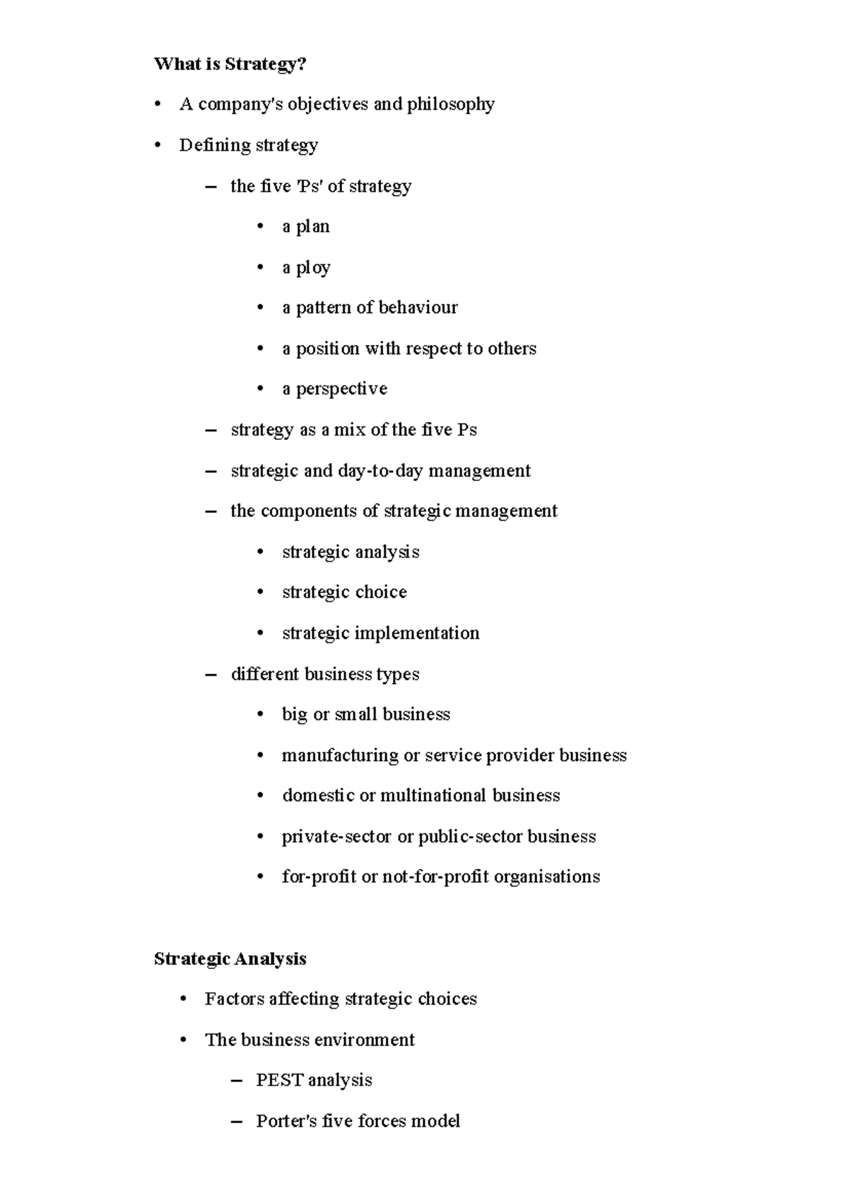 What Is Strategy What Is Strategy A Company s Objectives And