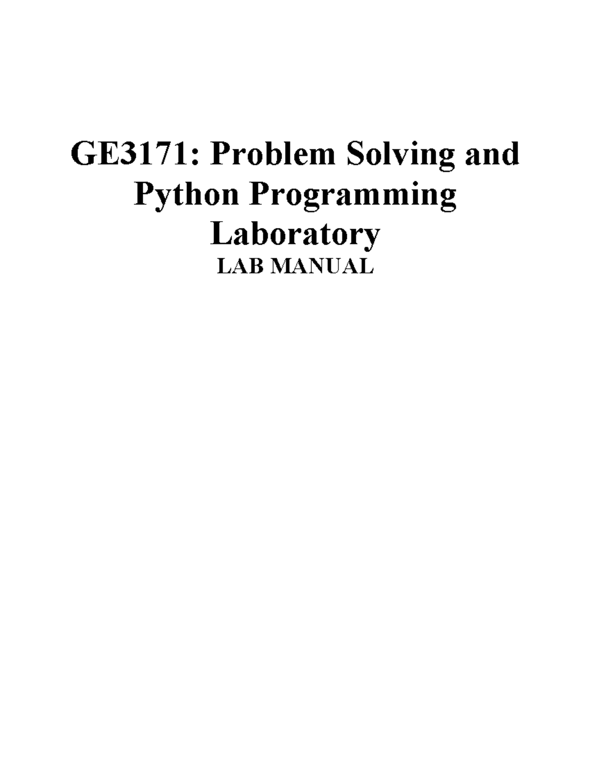 ge3171 problem solving and python programming laboratory