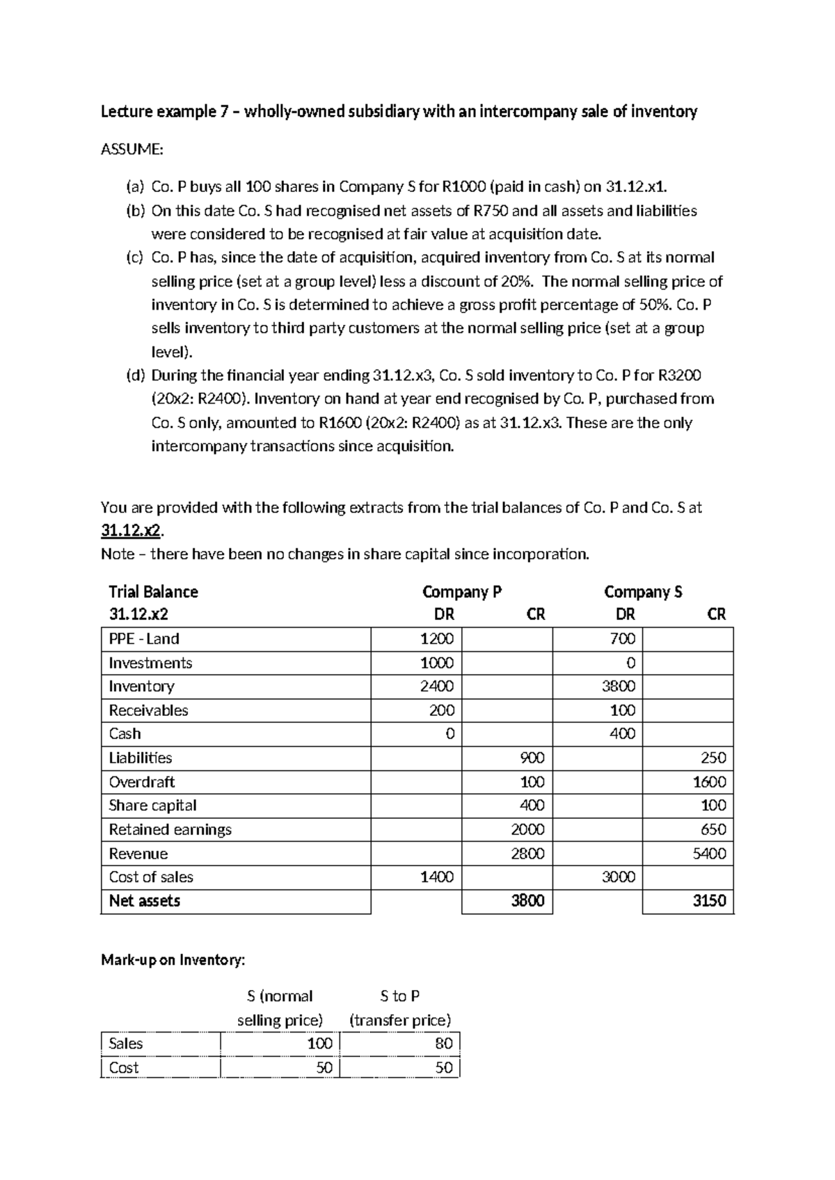 Lecture+example+7 - Lecture example - Lecture example 7 – wholly-owned ...