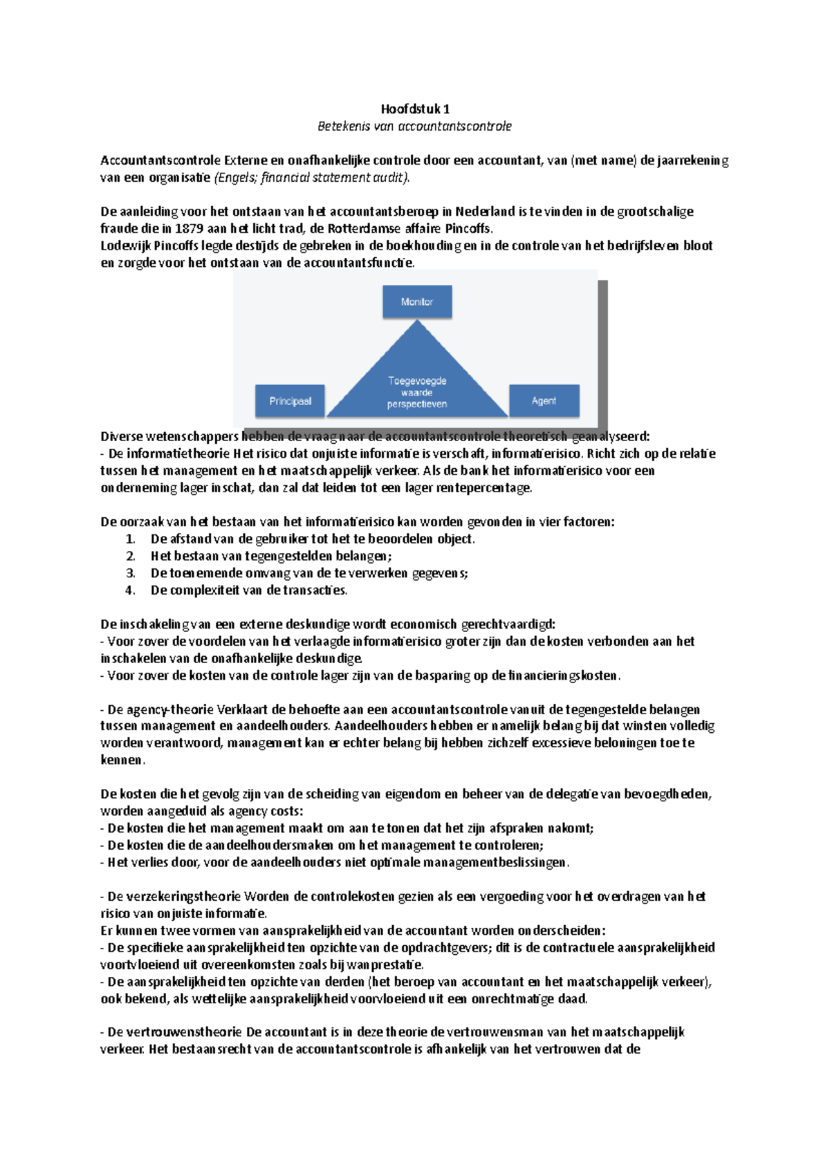 Samenvatting Auditing Beginselen Concept - Hoofdstuk 1 Betekenis Van ...