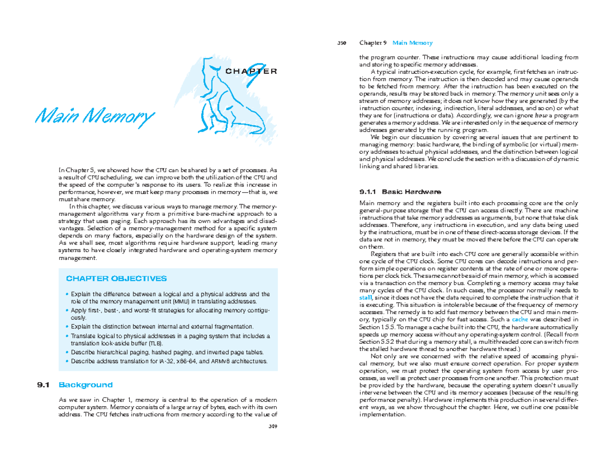 Sh3 print v2 - textbook - 9 C H A P T E R Main Memory In Chapter 5, we ...