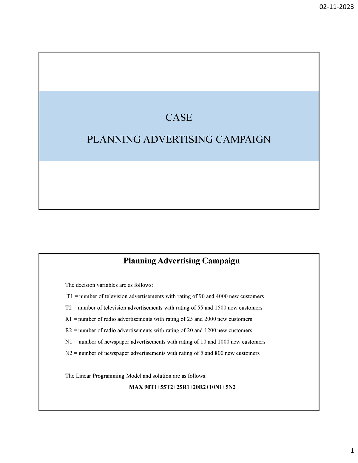 advertising campaign planning case study