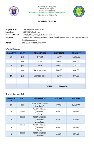 Action Plan 2018-2019 - Republic of the Ph1ilippines DEPARTMENT OF ...