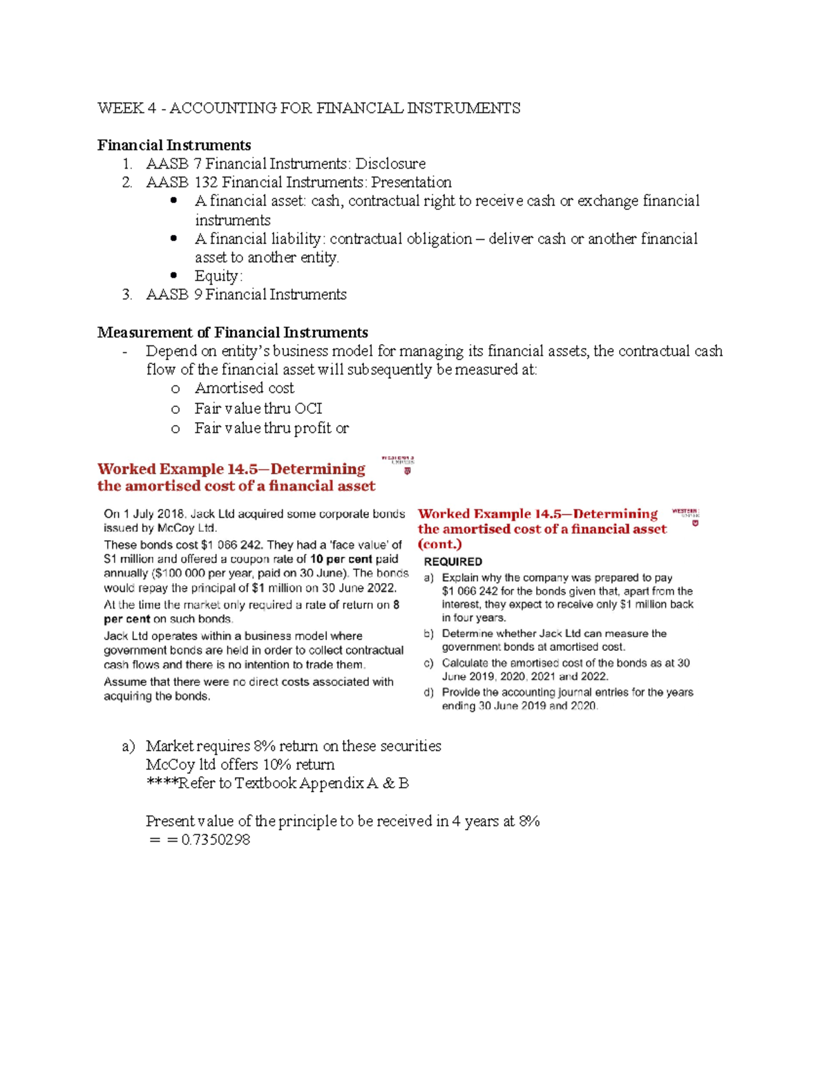 WEEK 4 - Accounting FOR Financial Instruments - WEEK 4 - ACCOUNTING FOR ...