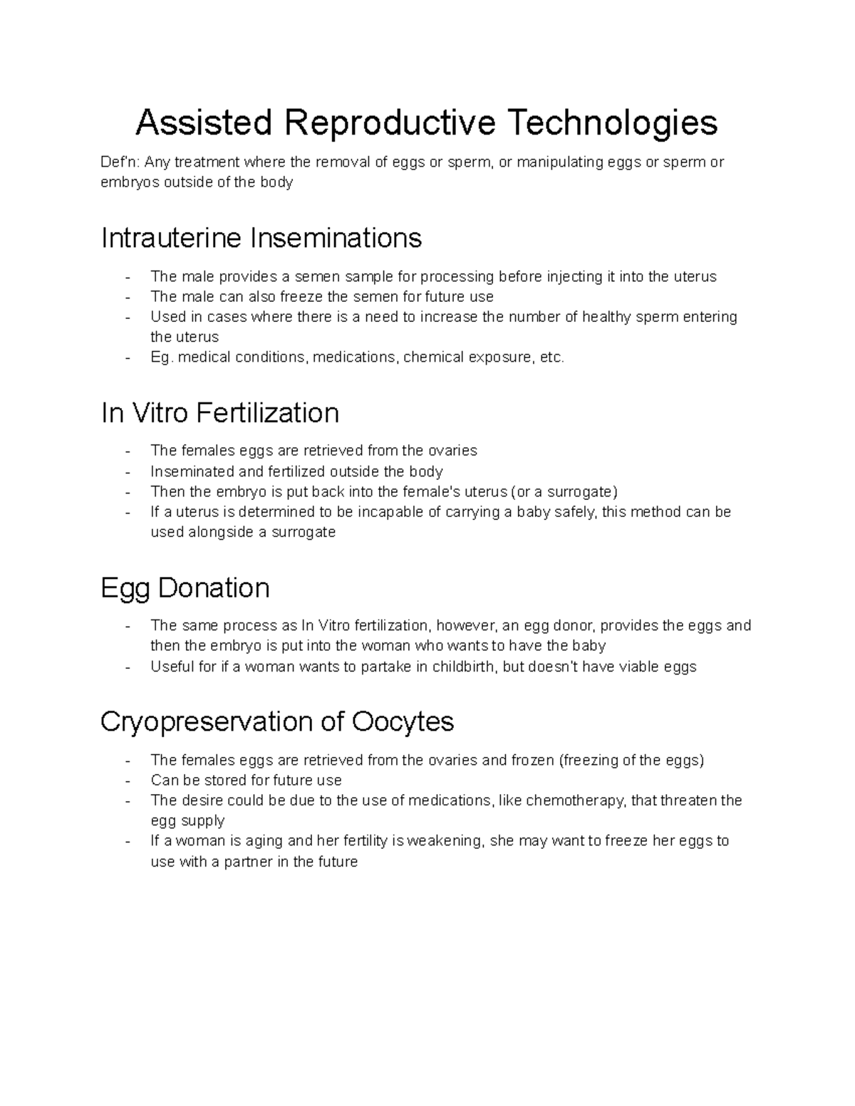 Assisted Reproductive Technologies2 Assisted Reproductive Technologies Def’n Any treatment