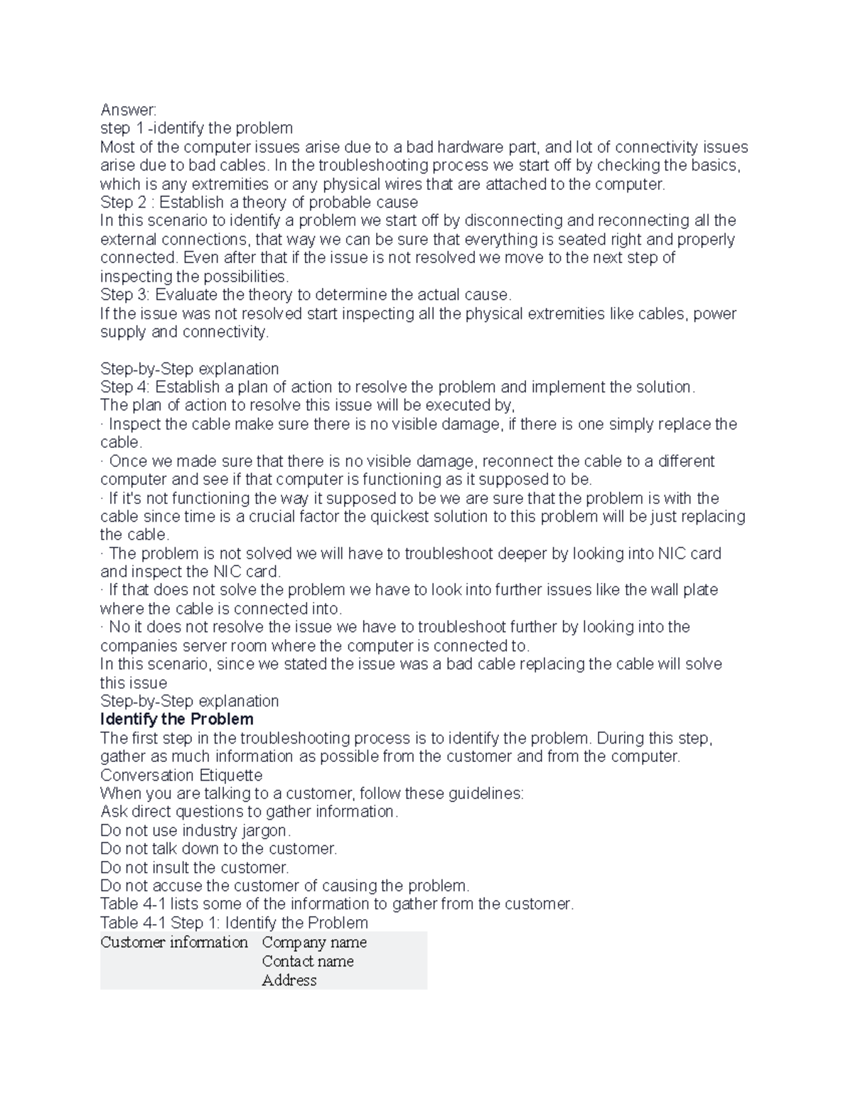 Troubleshooting Computer Issues: Step-by-Step Guide - Studocu